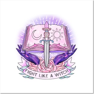 Fight like a witch spell book Posters and Art
